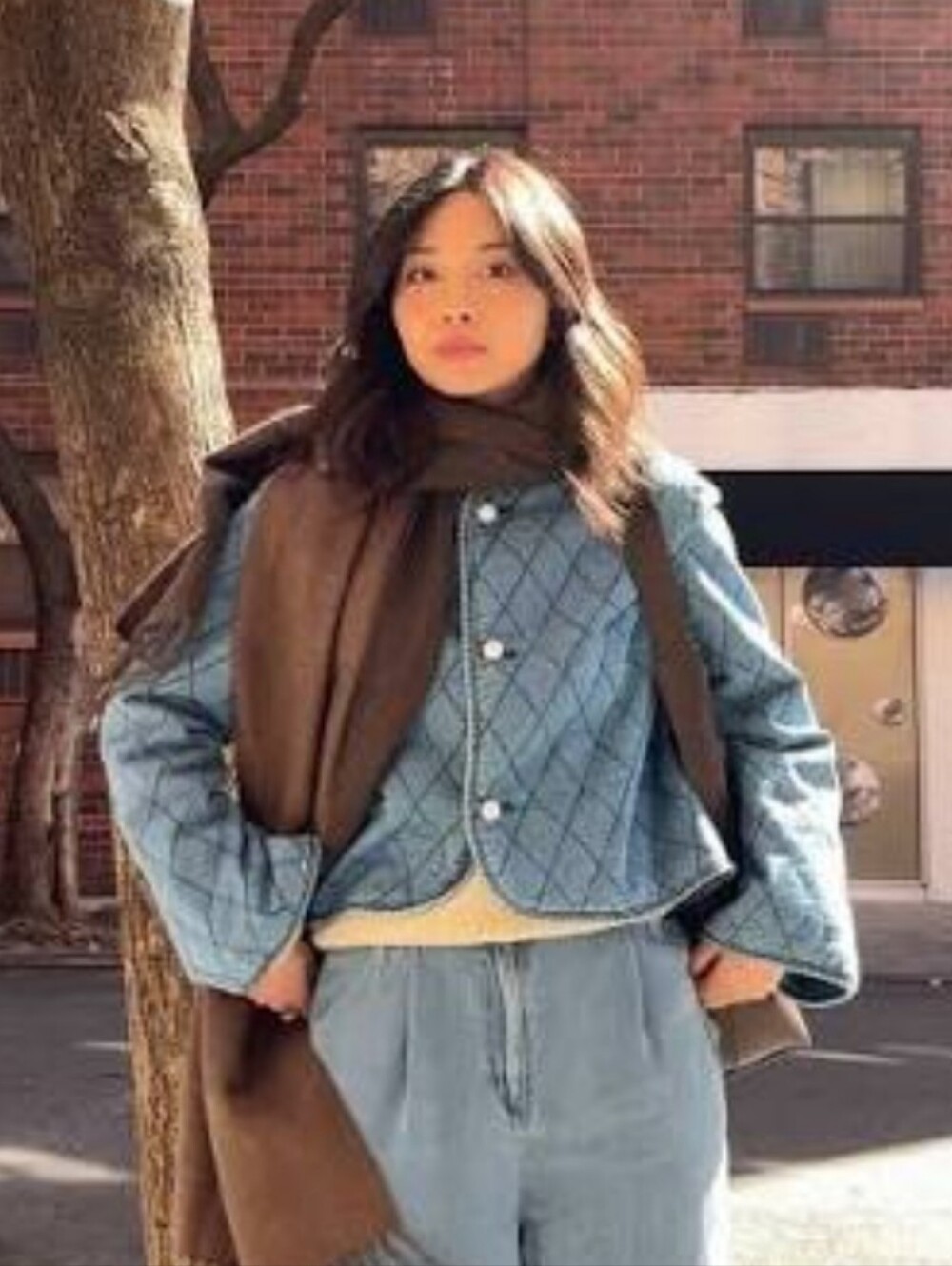 Kate Spade Denim Blue Quilted Jacket
